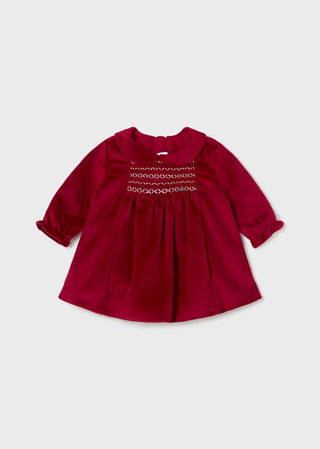 Newborn Girl Red Velvet Dress