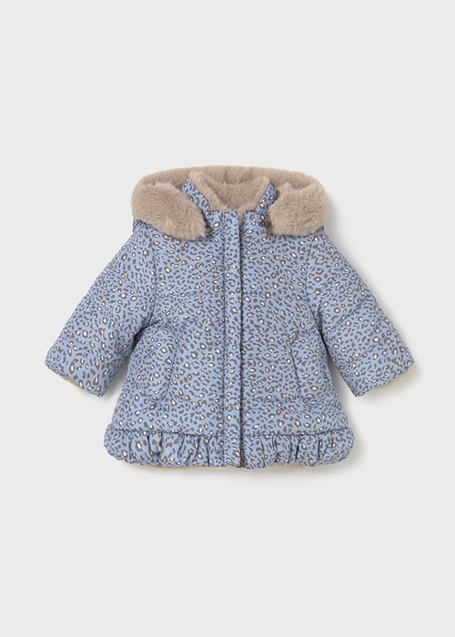 Newborn Girl Reversible Hooded Coat