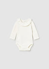 Newborn Girl Ribbed Frill Collar Bodysuit