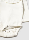 Newborn Girl Ribbed Frill Collar Bodysuit