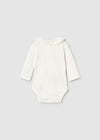 Newborn Girl Ribbed Frill Collar Bodysuit