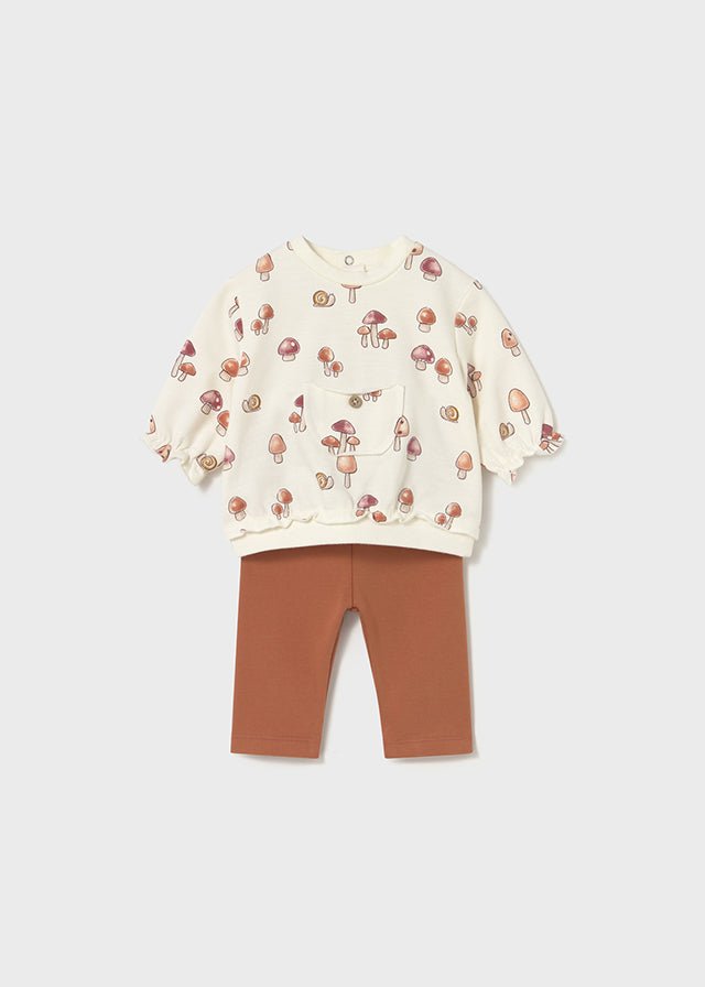 Newborn Girl Snail Print 2 - Piece Leggings Set