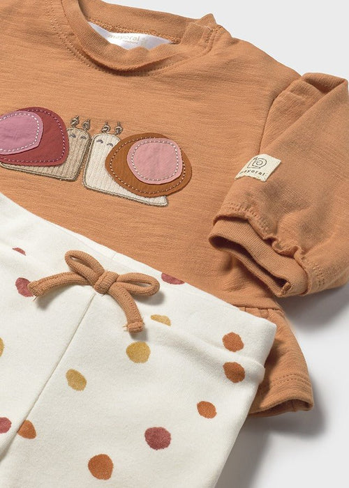 Newborn Girl Snail Print 2 - Piece Leggings Set