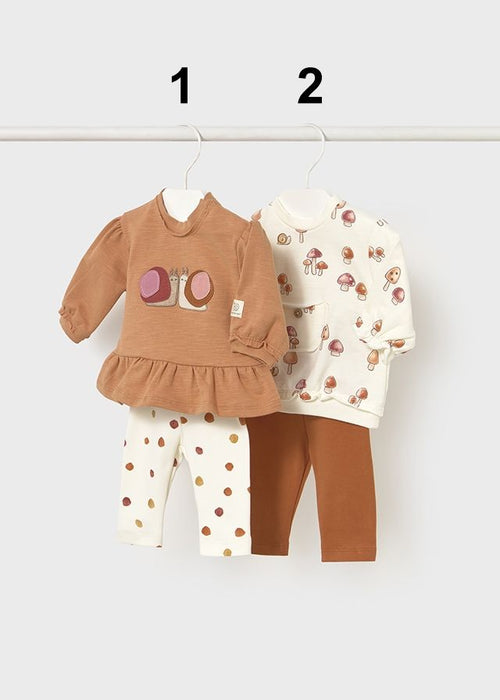 Newborn Girl Snail Print 2 - Piece Leggings Set