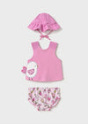 Newborn Girl Swimwear Set with Hat