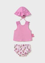 Newborn Girl Swimwear Set with Hat