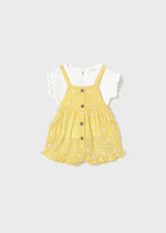 Newborn Girl T-Shirt & Dungaree Set