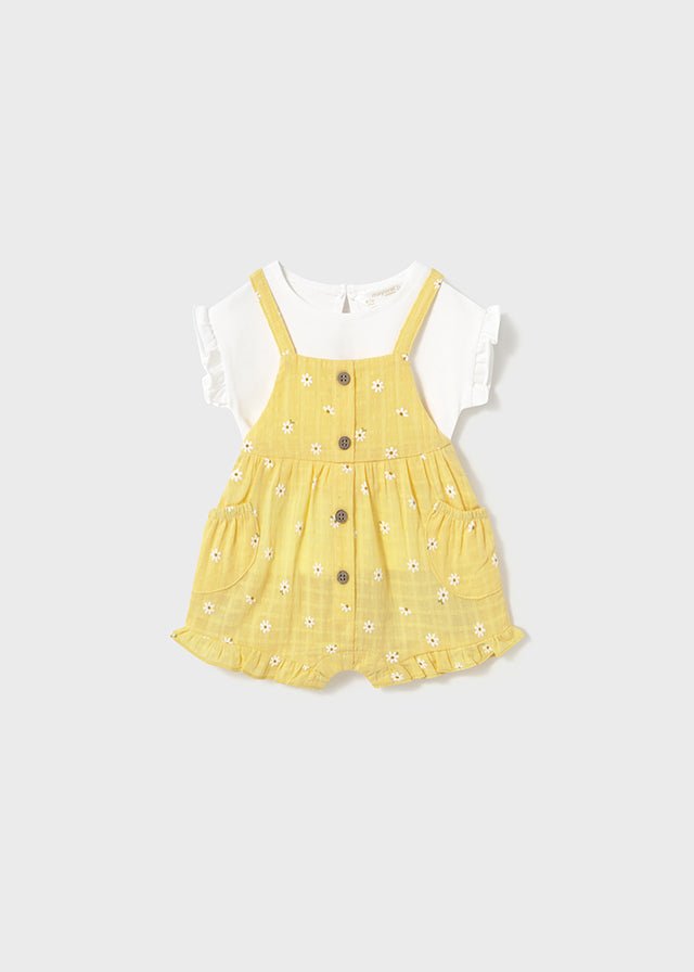 Newborn Girl T-Shirt & Dungaree Set