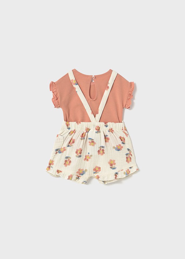 Newborn Girl T-Shirt & Dungaree Set