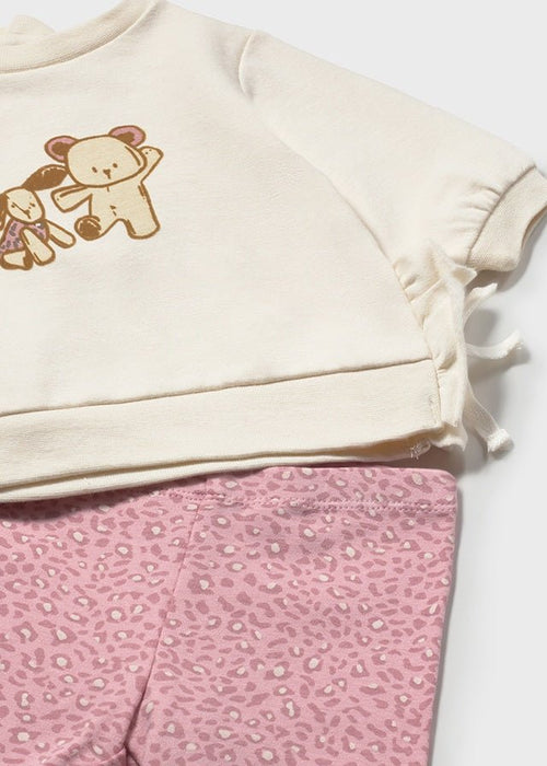Newborn Girl Teddy and Animal Print Leggings Sets