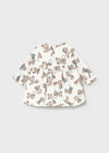Newborn Girl Teddy Print Dress