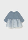 Newborn Girl Tricot Tulle Dress Blue