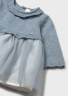 Newborn Girl Tricot Tulle Dress Blue