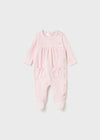 Newborn Girl Velour Onesie – Pink or Cream