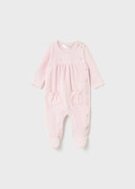 Newborn Girl Velour Onesie – Pink or Cream