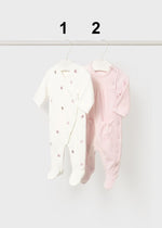 Newborn Girl Velour Onesie – Pink or Cream
