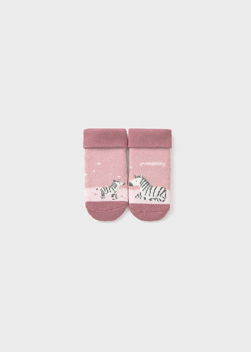 Newborn Girl Zebra Non - Slip Socks