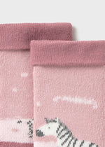 Newborn Girl Zebra Non - Slip Socks