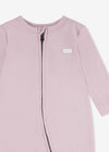 Newborn Girls Pink Zip - Up Coverall & Hat Set