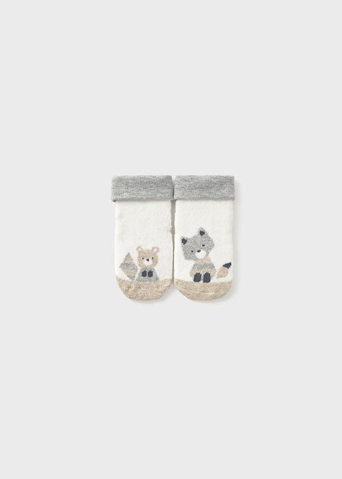 Newborn Unisex Non - slip Socks with Wolf Design