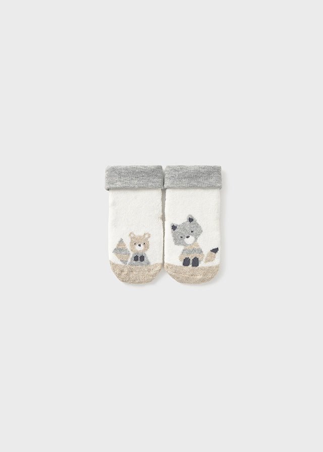Newborn Unisex Non - slip Socks with Wolf Design