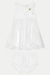 Of White Baby Girl Satin Dress & Panties Set