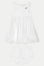 Of White Baby Girl Satin Dress & Panties Set