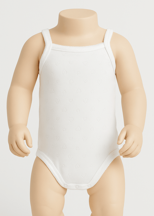 Off - White Baby Girls Cotton Bodyvest