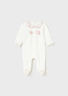 Off White Dressy Velour Babygrow (Mayoral)