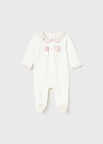 Off White Dressy Velour Babygrow (Mayoral)