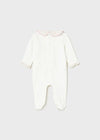 Off White Dressy Velour Babygrow (Mayoral)