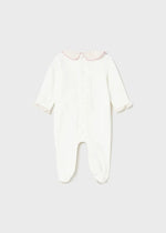 Off White Dressy Velour Babygrow (Mayoral)