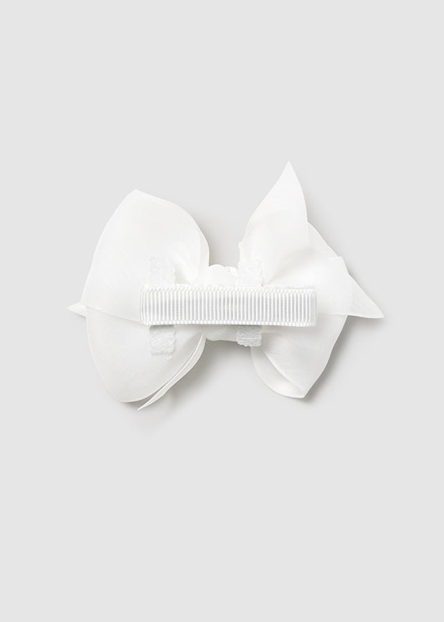 Off White Lace Organza Headband & Clip Set