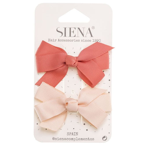 Pack of 2 Medium Grosgrain Bow Hair Clips (7 x 4 cm)