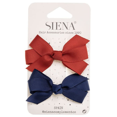 Pack of 2 Medium Grosgrain Bow Hair Clips (7 x 4 cm)