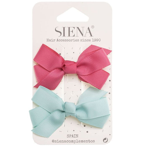 Pack of 2 Medium Grosgrain Bow Hair Clips (7 x 4 cm)