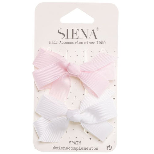 Pack of 2 Medium Grosgrain Bow Hair Clips (7 x 4 cm)