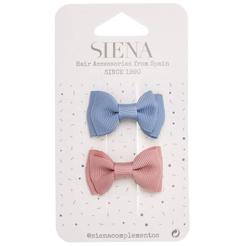 Pack of 2 Small Ruched Bow Hair Clips (4 x 2 cm)