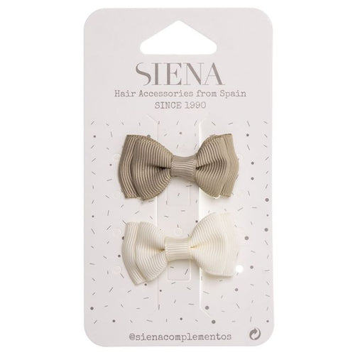 Pack of 2 Small Ruched Bow Hair Clips (4 x 2 cm)