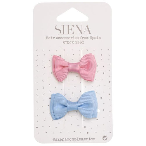 Pack of 2 Small Ruched Bow Hair Clips (4 x 2 cm)