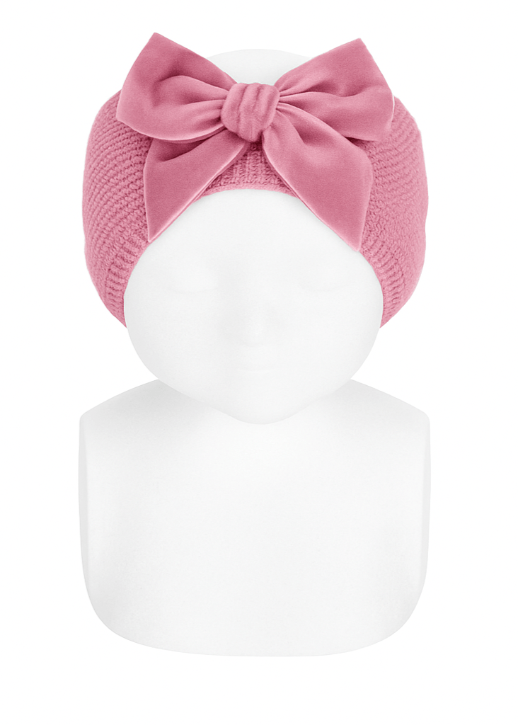 PALE PINK Girls Headband with Large Velvet Bow