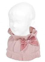 PALE PINK Girls Scarf with Velvet Bow
