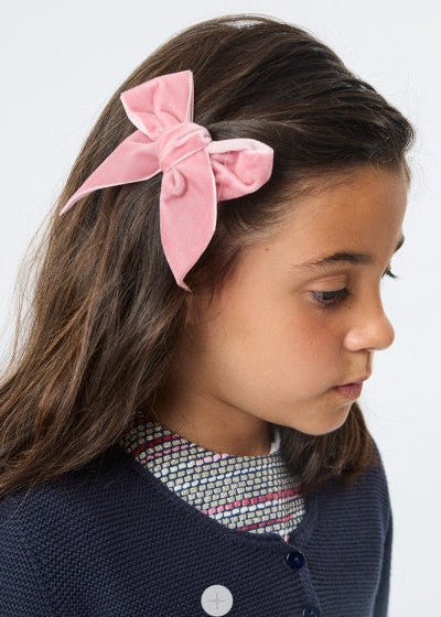 PALE PINK Velvet Bow Hair Clip