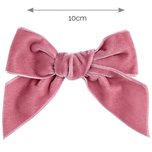 PALE PINK Velvet Bow Hair Clip