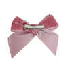 PALE PINK Velvet Hair Clip With Bow (10cm) (Condor)