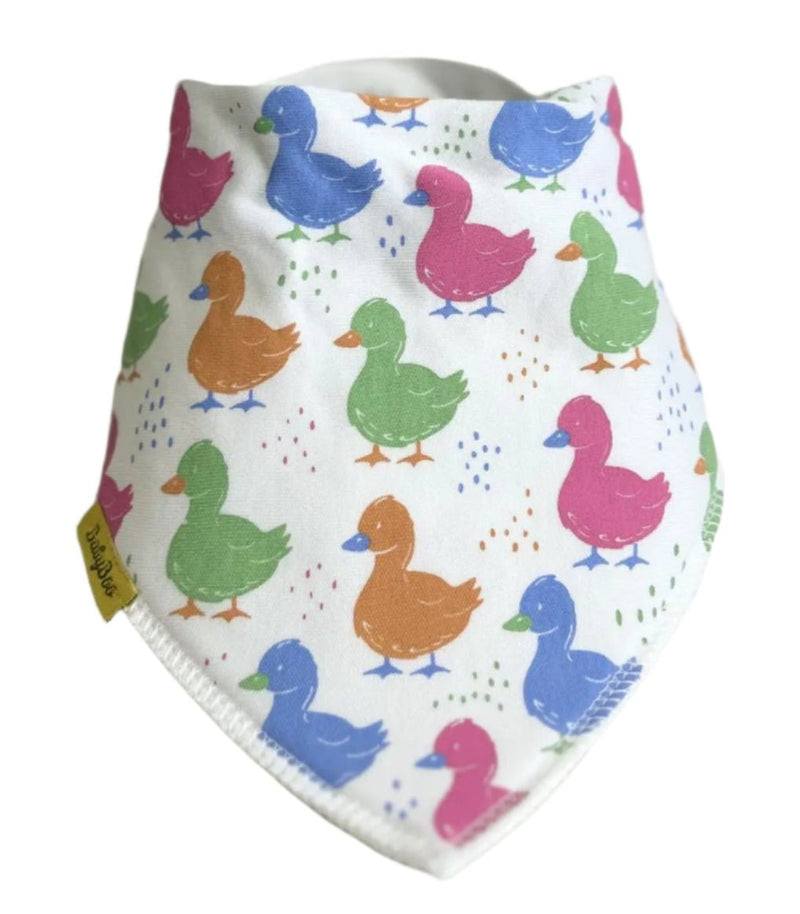 Pastel Duckies Organic Cotton DribbleBoo Bandana Bib