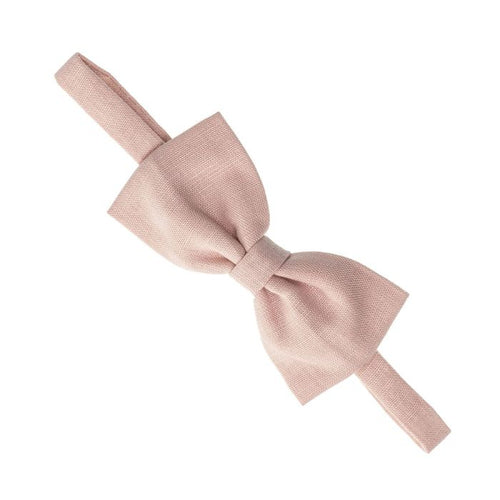 PASTEL PINK Boy Linen Bow Tie Dickie Fly