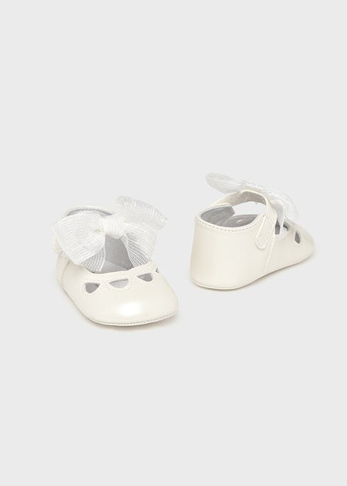 Pearl Newborn Girl Bow Mary Jane Shoes