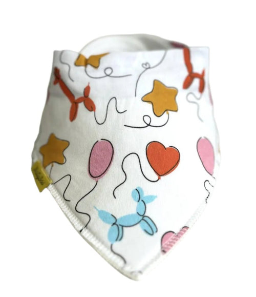 Pink Balloons Party Organic Cotton DribbleBoo Bandana Bib