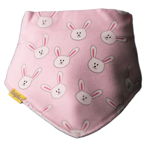 Pink Bunnies Organic Cotton DribbleBoo Bandana Bib